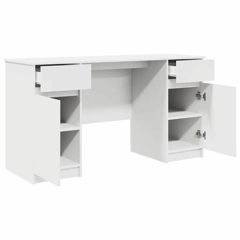 Großer Schreibtisch mit Schubladen und Türen, 140 cm