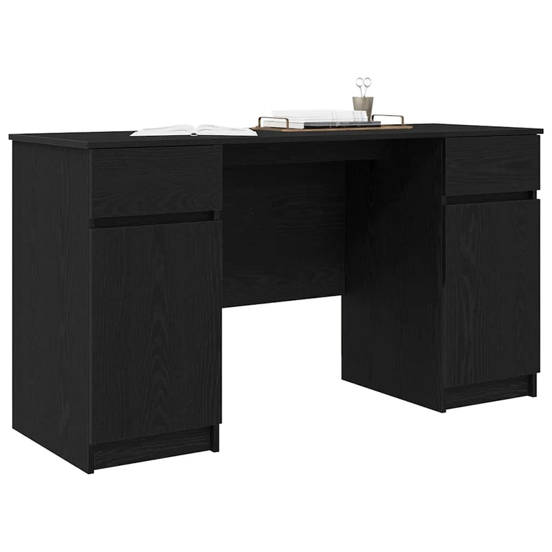 Großer Schreibtisch mit Schubladen und Türen, 140 cm