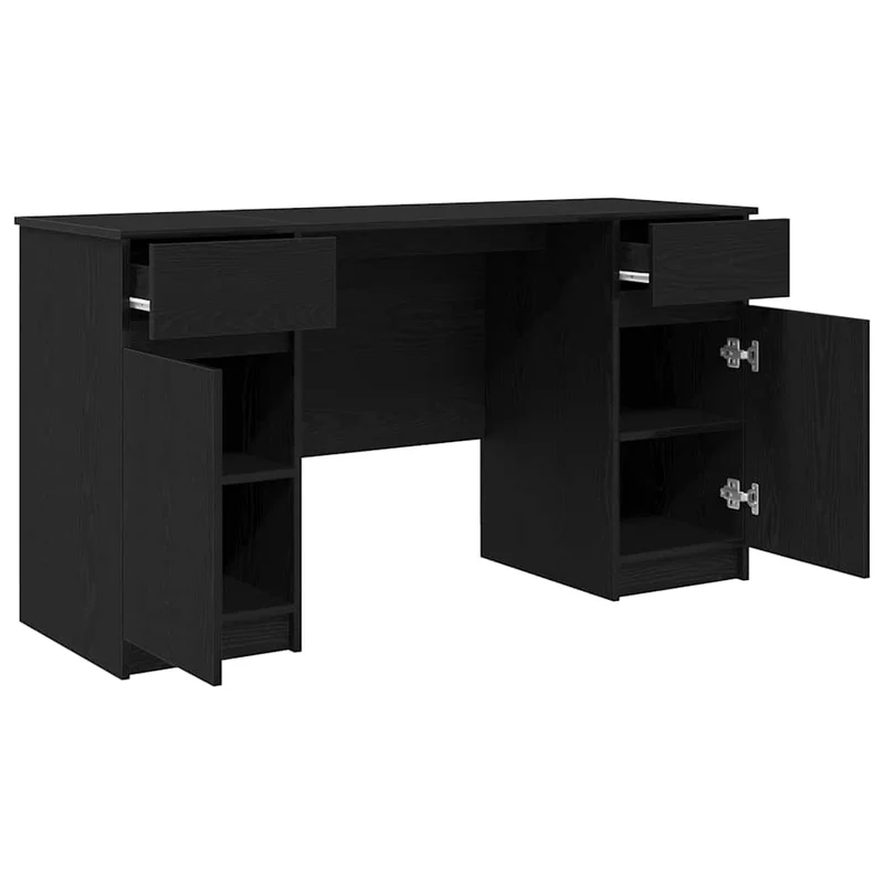 Großer Schreibtisch mit Schubladen und Türen, 140 cm