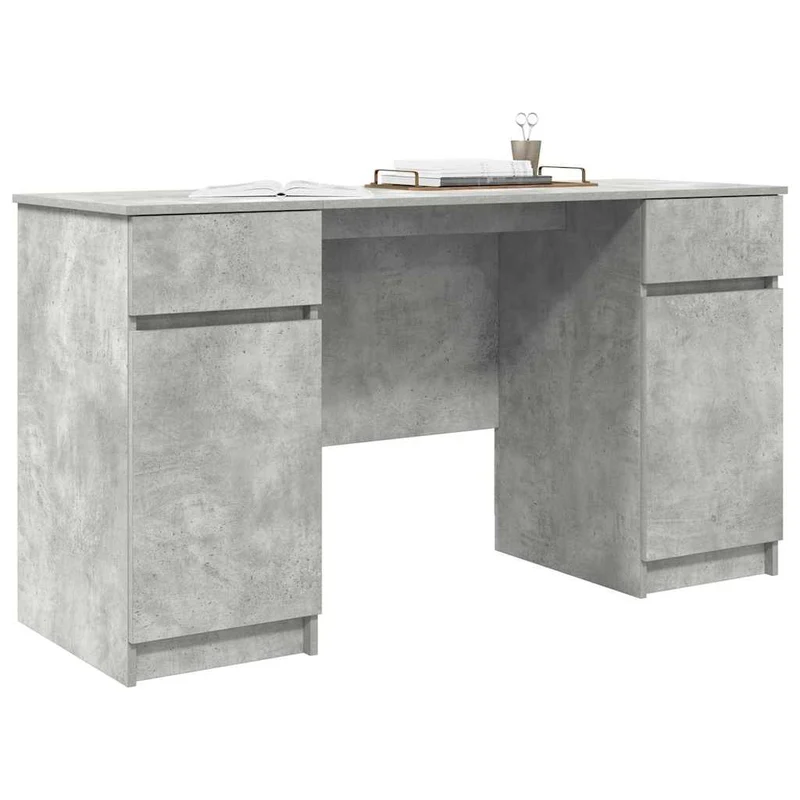 Großer Schreibtisch mit Schubladen und Türen, 140 cm