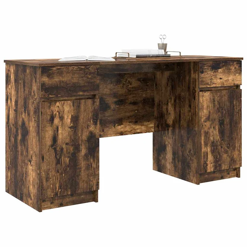 Großer Schreibtisch mit Schubladen und Türen, 140 cm