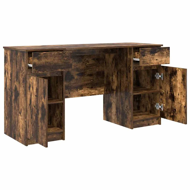 Großer Schreibtisch mit Schubladen und Türen, 140 cm