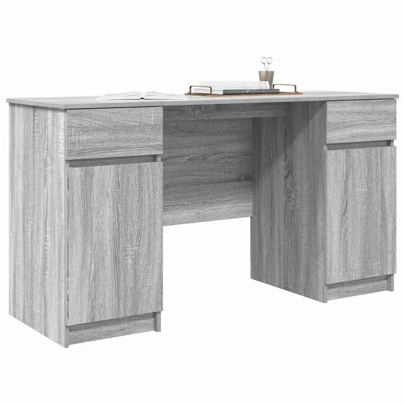 Großer Schreibtisch mit Schubladen und Türen, 140 cm
