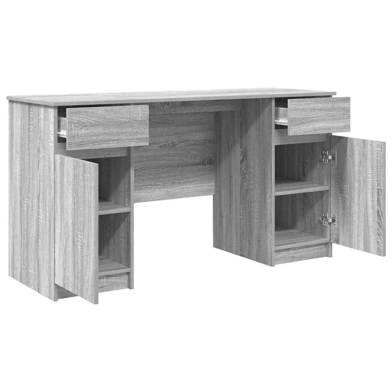 Großer Schreibtisch mit Schubladen und Türen, 140 cm