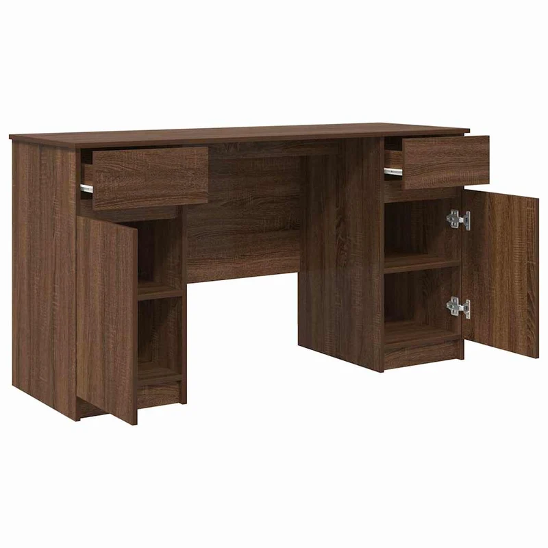 Großer Schreibtisch mit Schubladen und Türen, 140 cm