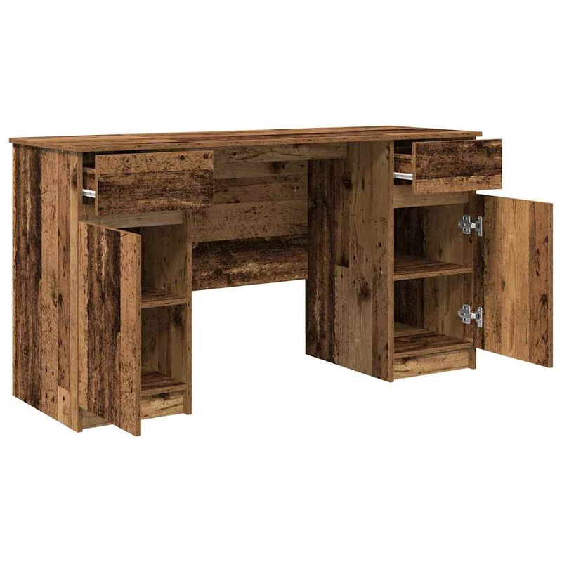 Großer Schreibtisch mit Schubladen und Türen, 140 cm