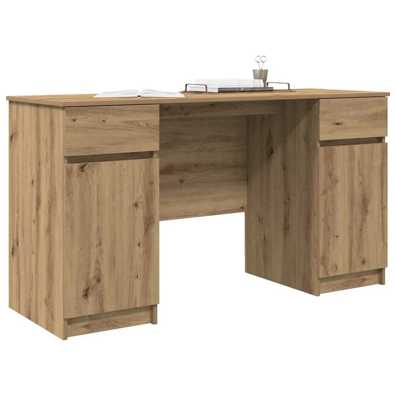 Großer Schreibtisch mit Schubladen und Türen, 140 cm