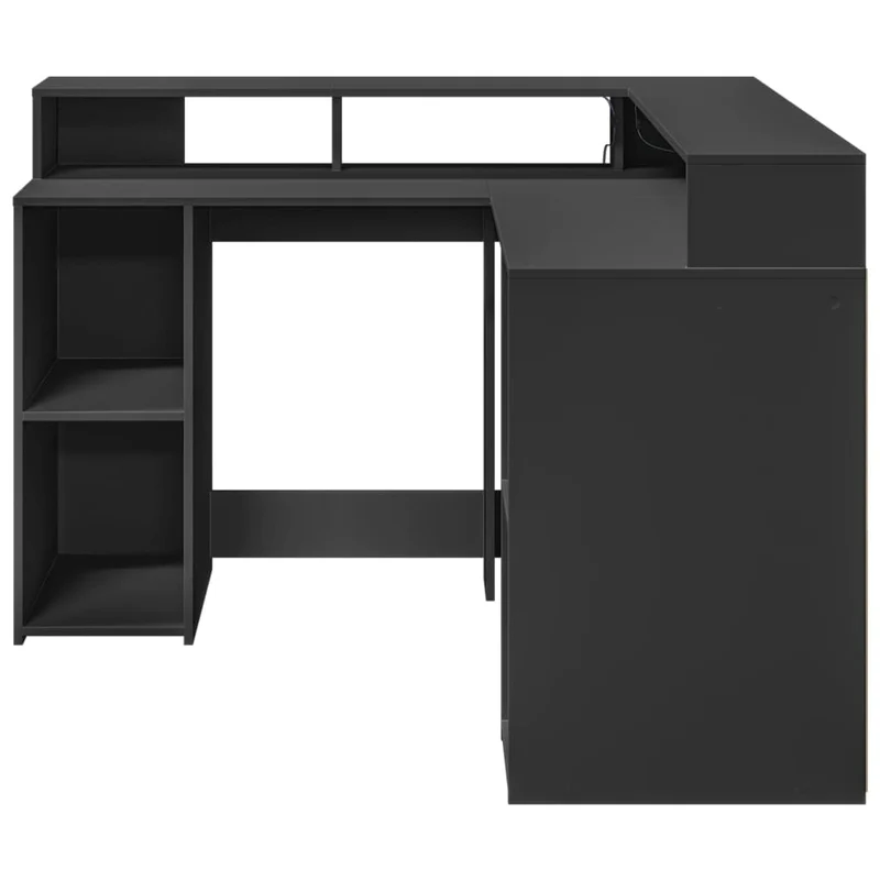 LED-beleuchteter Eck-Schreibtisch mit Monitorerhöhung