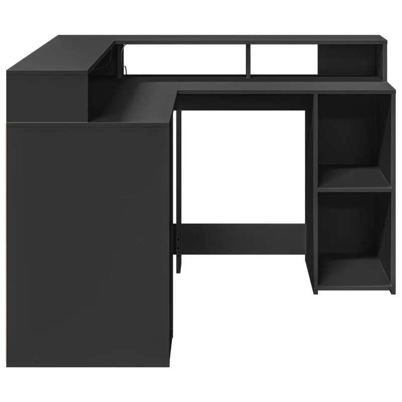 LED-beleuchteter Eck-Schreibtisch mit Monitorerhöhung