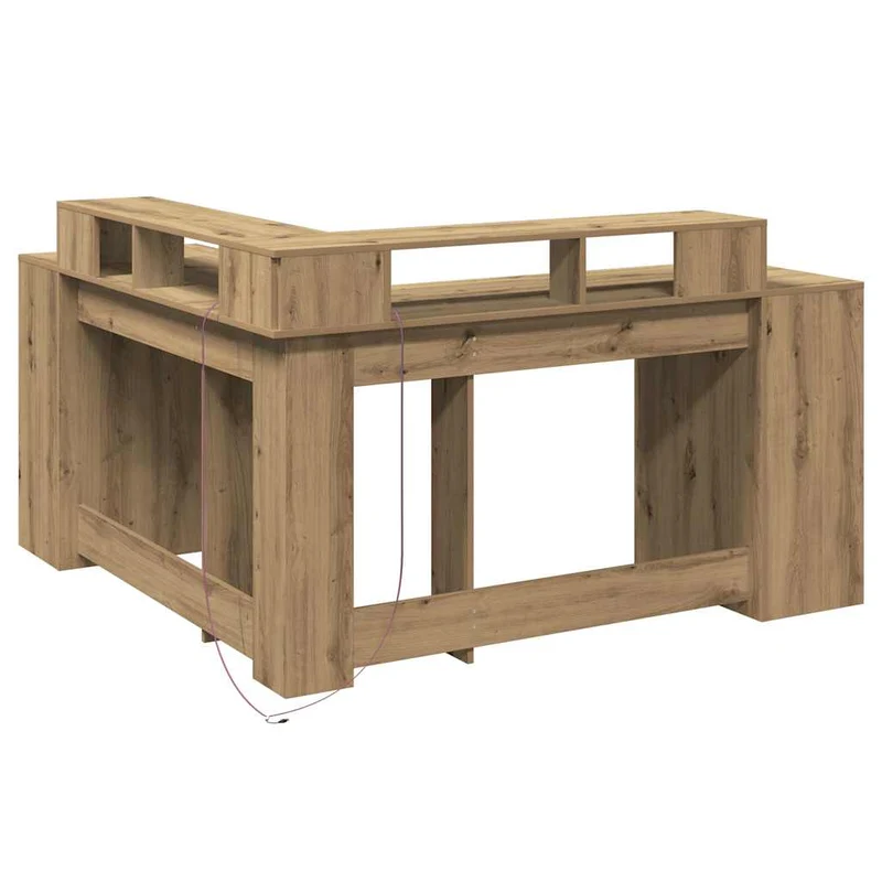 Praktischer LED-beleuchteter Eck-Schreibtisch, 152 cm