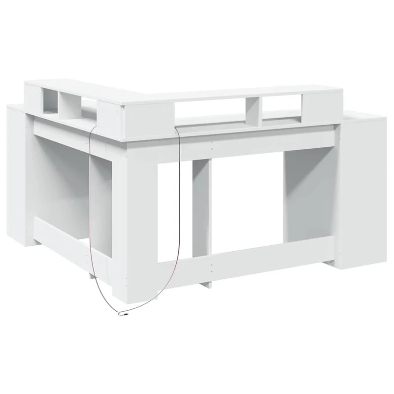 Praktischer LED-beleuchteter Eck-Schreibtisch, 152 cm