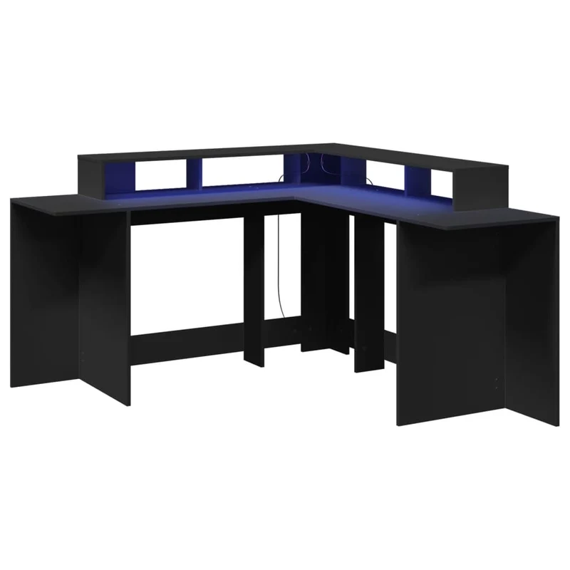 Praktischer LED-beleuchteter Eck-Schreibtisch, 152 cm