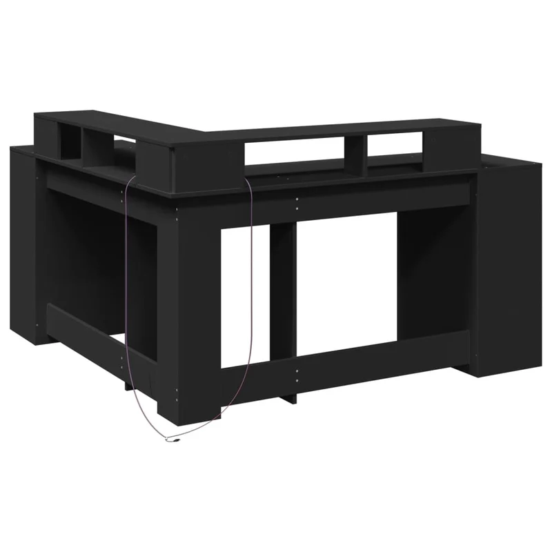 Praktischer LED-beleuchteter Eck-Schreibtisch, 152 cm