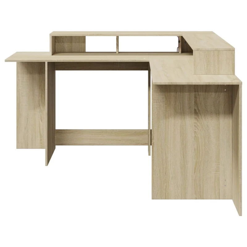 Praktischer LED-beleuchteter Eck-Schreibtisch, 152 cm
