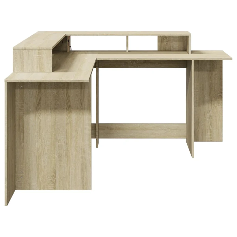 Praktischer LED-beleuchteter Eck-Schreibtisch, 152 cm
