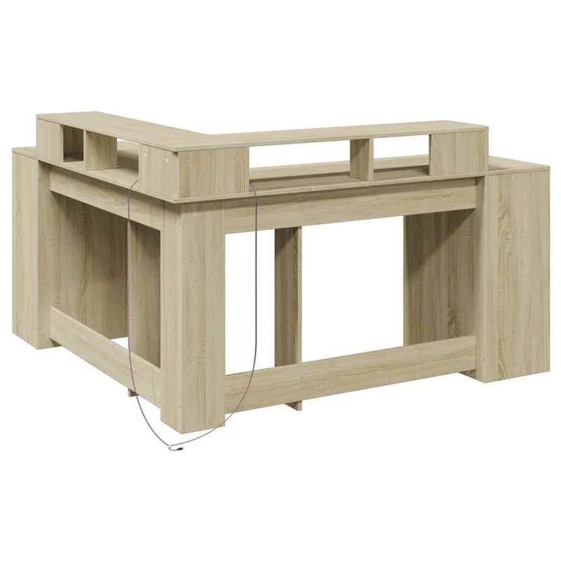 Praktischer LED-beleuchteter Eck-Schreibtisch, 152 cm