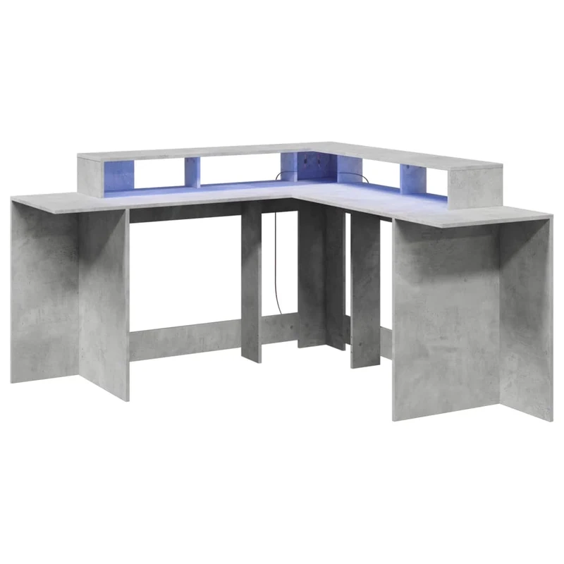 Praktischer LED-beleuchteter Eck-Schreibtisch, 152 cm