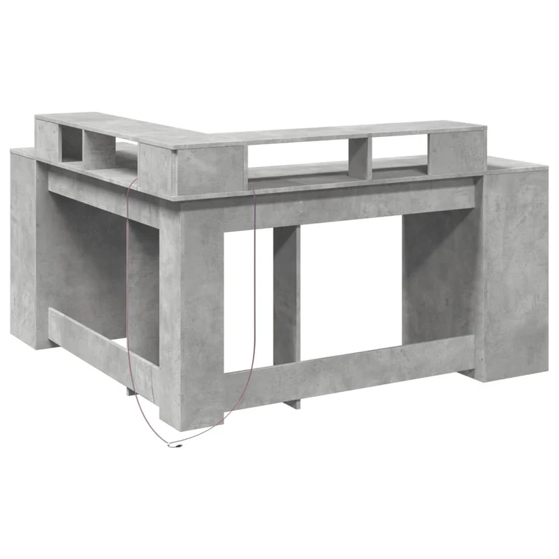 Praktischer LED-beleuchteter Eck-Schreibtisch, 152 cm