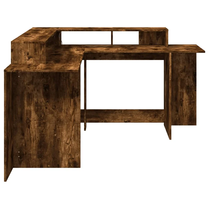 Praktischer LED-beleuchteter Eck-Schreibtisch, 152 cm