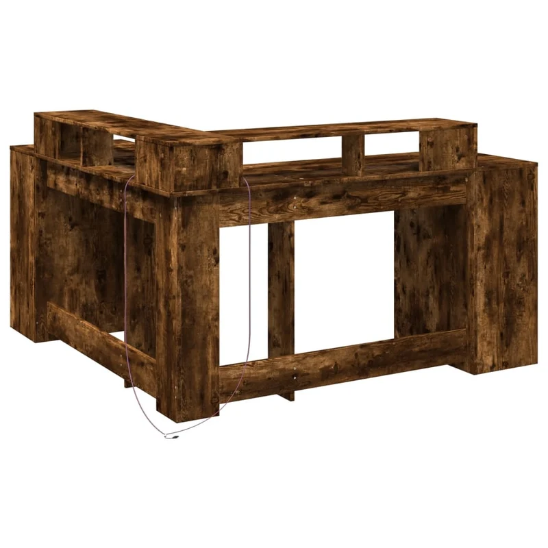 Praktischer LED-beleuchteter Eck-Schreibtisch, 152 cm