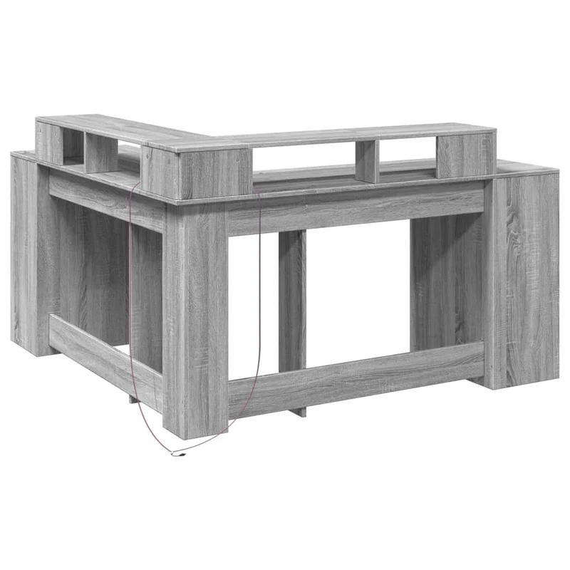 Praktischer LED-beleuchteter Eck-Schreibtisch, 152 cm