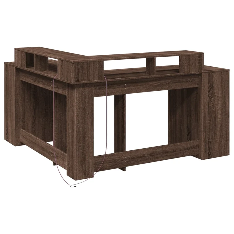 Praktischer LED-beleuchteter Eck-Schreibtisch, 152 cm