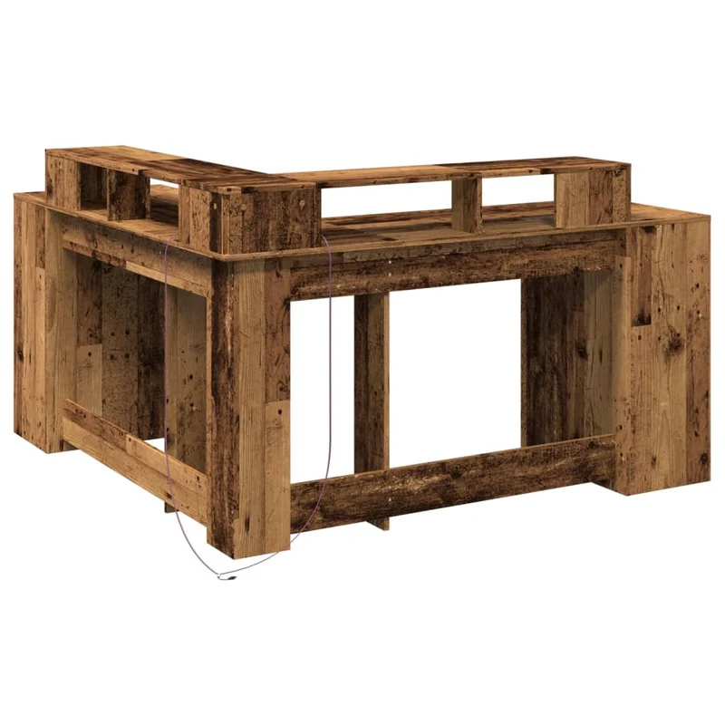 Praktischer LED-beleuchteter Eck-Schreibtisch, 152 cm