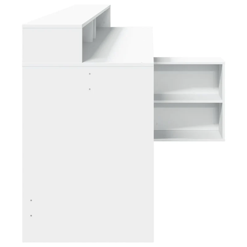 Breiter LED-beleuchteter Schreibtisch mit Monitorerhöhung