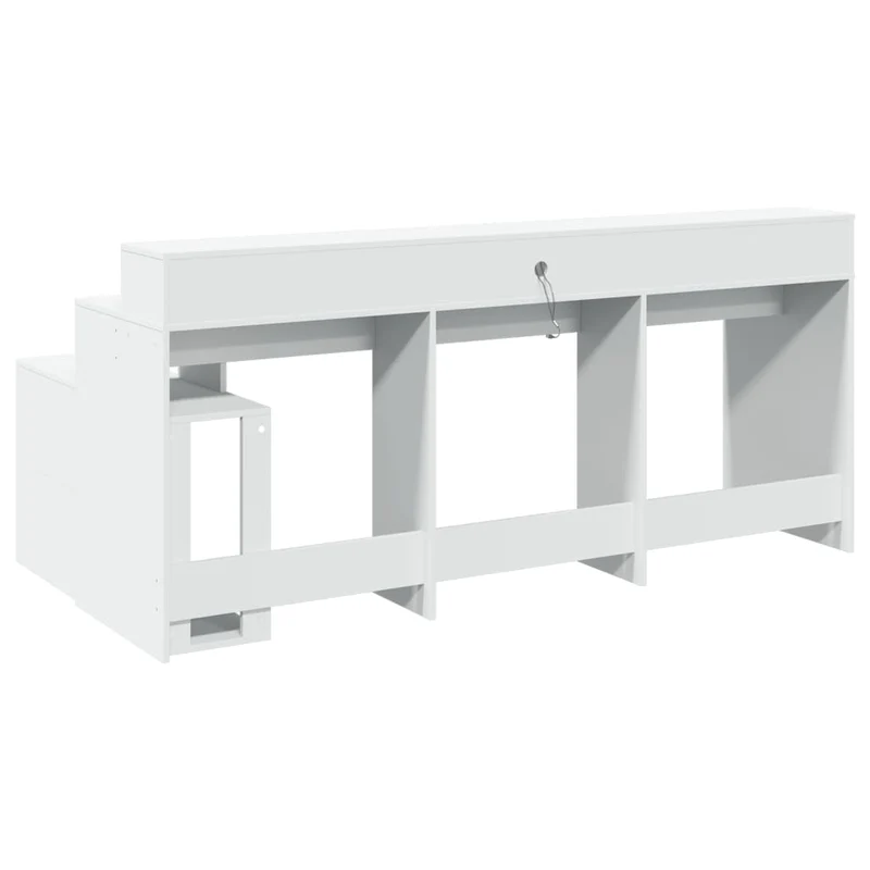Breiter LED-beleuchteter Schreibtisch mit Monitorerhöhung
