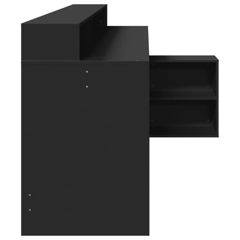 Breiter LED-beleuchteter Schreibtisch mit Monitorerhöhung