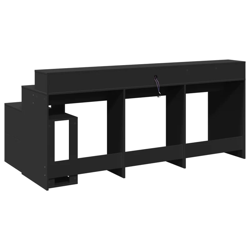 Breiter LED-beleuchteter Schreibtisch mit Monitorerhöhung