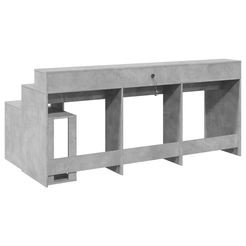 Breiter LED-beleuchteter Schreibtisch mit Monitorerhöhung