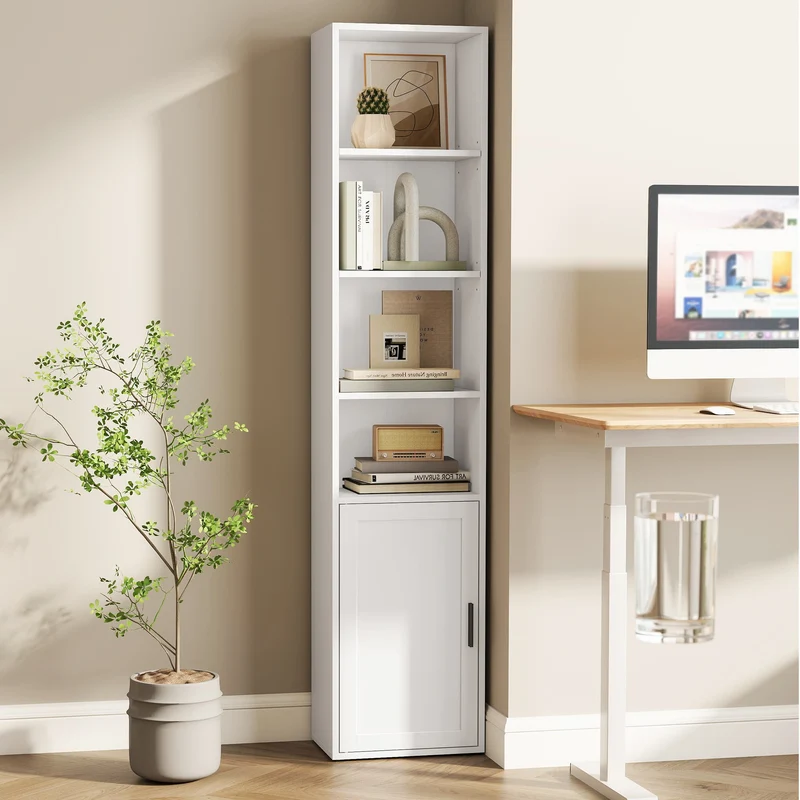 Custos Collection - Hohes Bücherregal mit Tür aus Holz