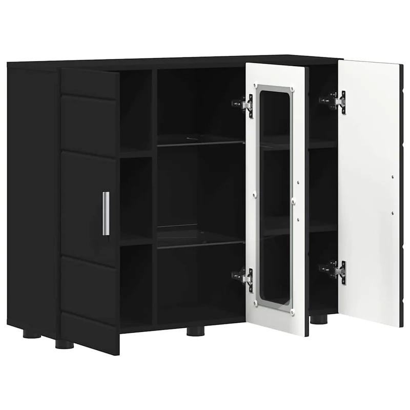 Moderne Anrichte mit 2 geschlossenen und einer Glastür
