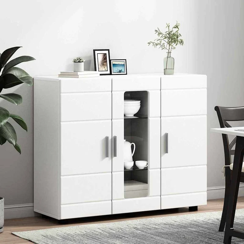 Moderne Anrichte mit 2 geschlossenen und einer Glastür