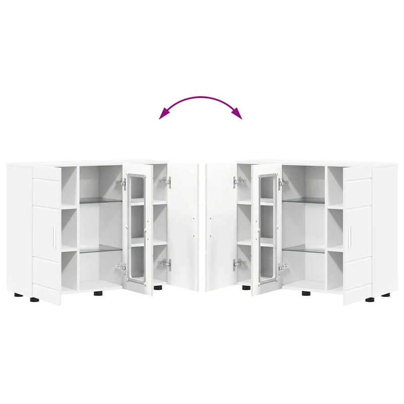 Moderne Anrichte mit 2 geschlossenen und einer Glastür