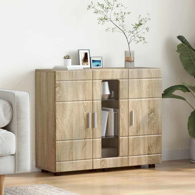 Moderne Anrichte mit 2 geschlossenen und einer Glastür