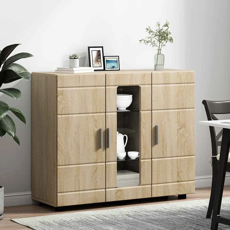 Moderne Anrichte mit 2 geschlossenen und einer Glastür