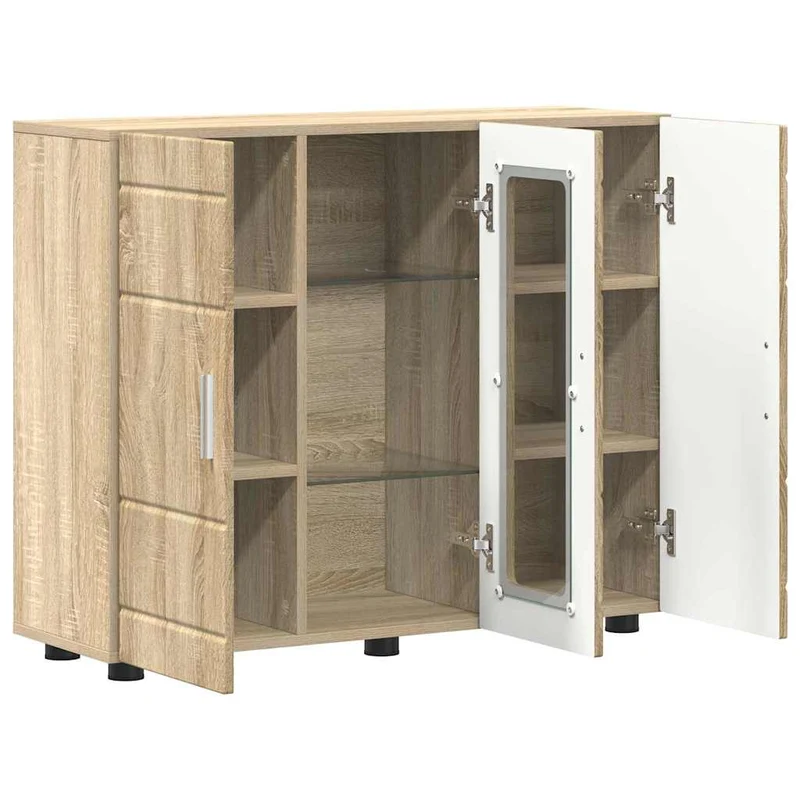 Moderne Anrichte mit 2 geschlossenen und einer Glastür