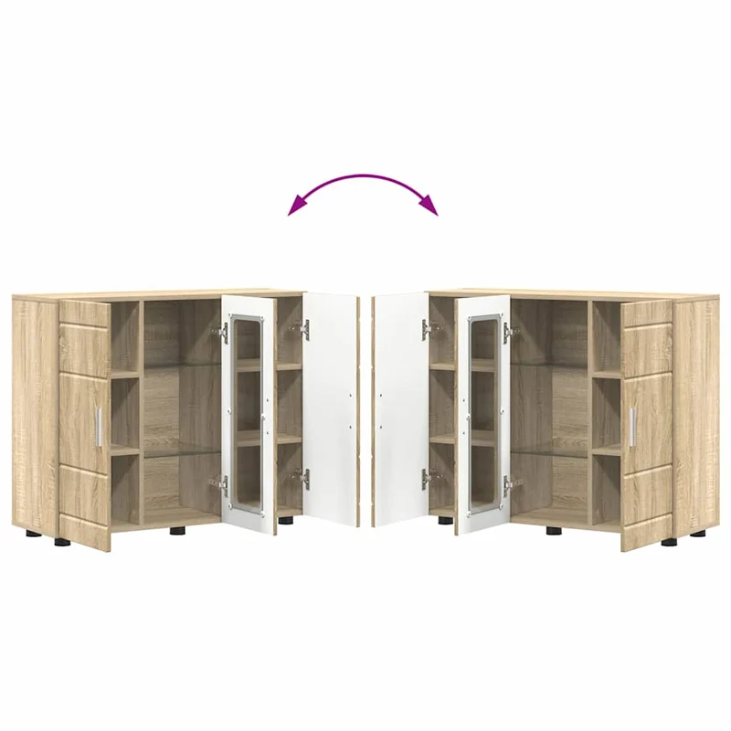 Moderne Anrichte mit 2 geschlossenen und einer Glastür
