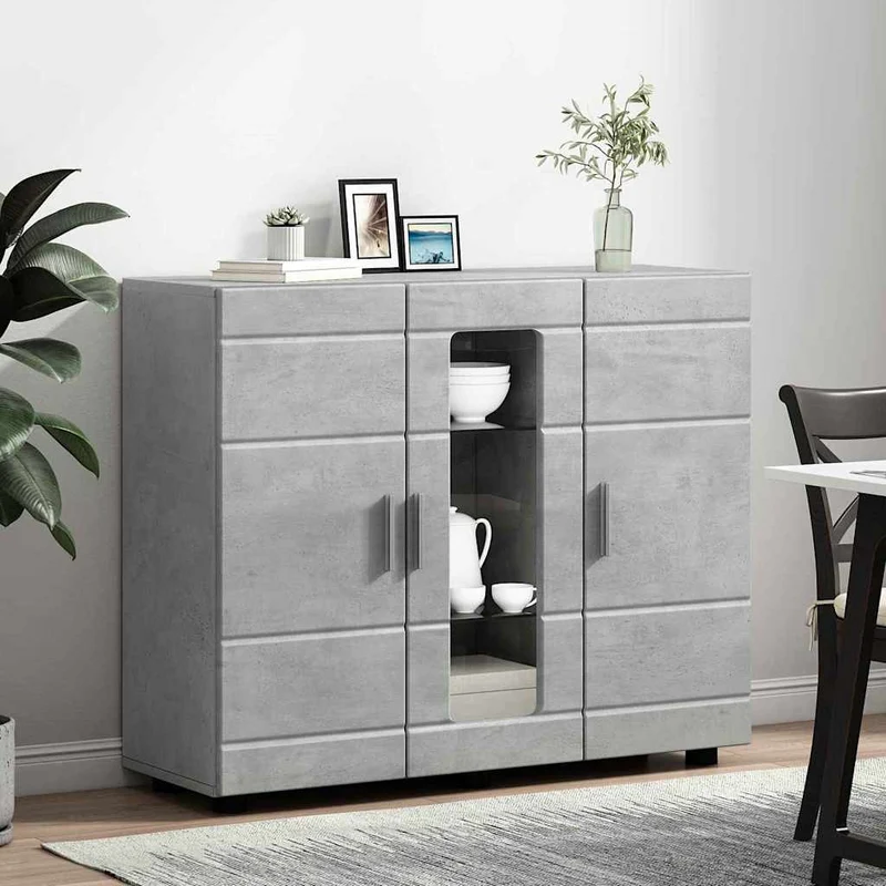 Moderne Anrichte mit 2 geschlossenen und einer Glastür