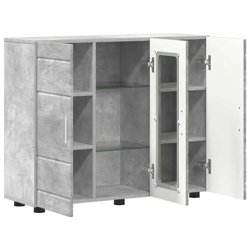 Moderne Anrichte mit 2 geschlossenen und einer Glastür