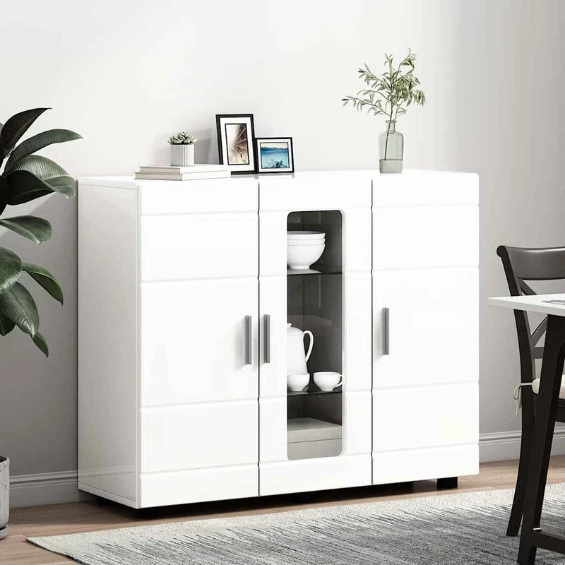 Moderne Anrichte mit 2 geschlossenen und einer Glastür