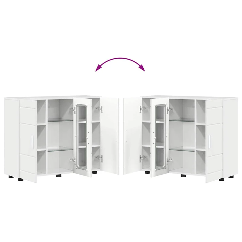 Moderne Anrichte mit 2 geschlossenen und einer Glastür
