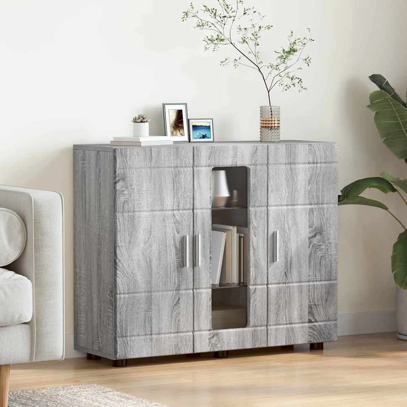 Moderne Anrichte mit 2 geschlossenen und einer Glastür