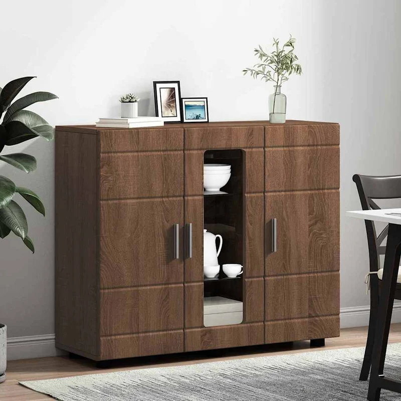 Moderne Anrichte mit 2 geschlossenen und einer Glastür