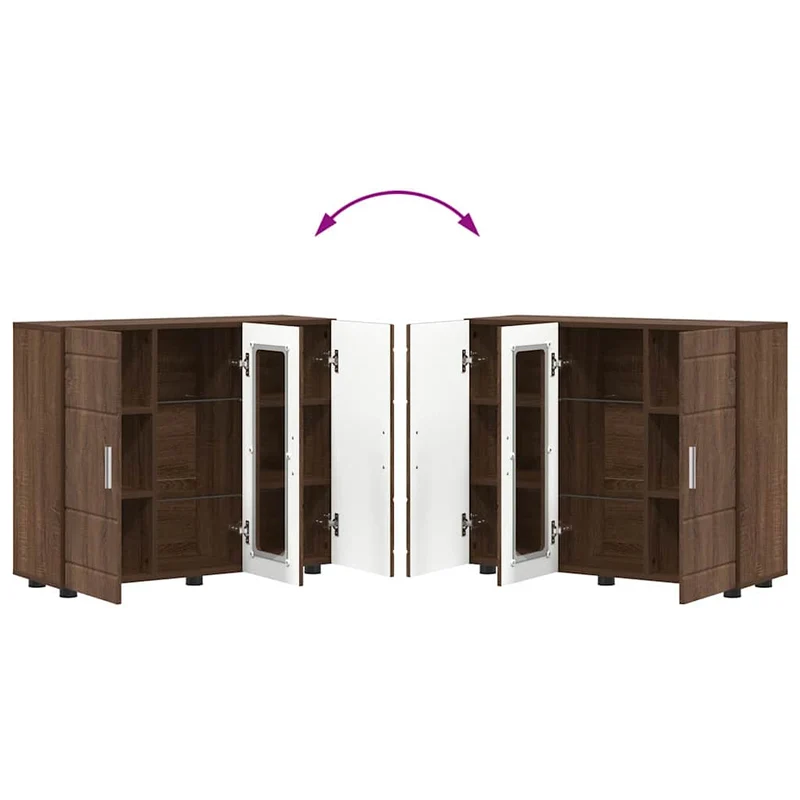 Moderne Anrichte mit 2 geschlossenen und einer Glastür