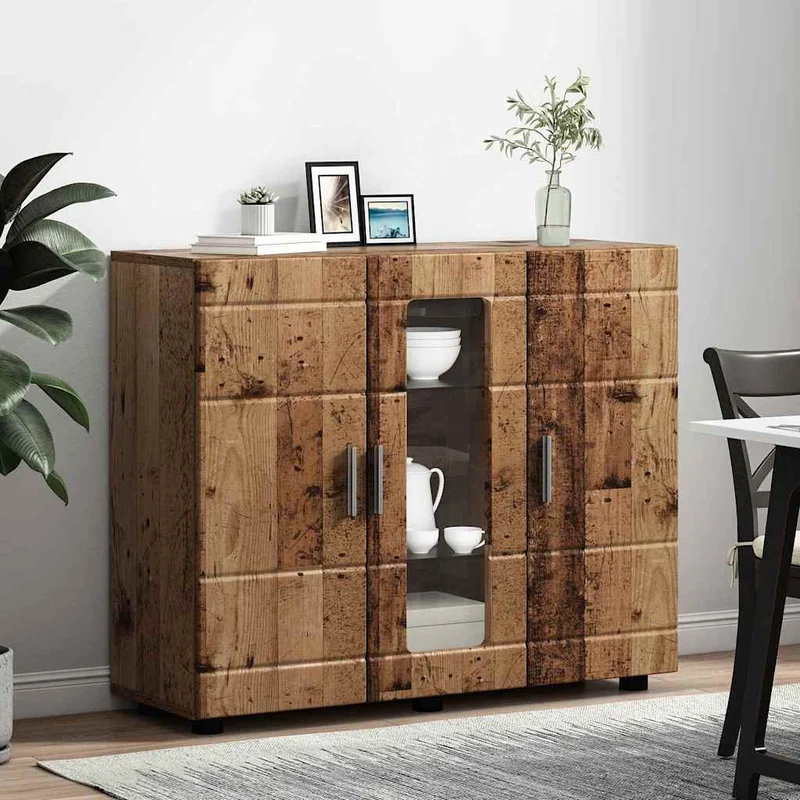 Moderne Anrichte mit 2 geschlossenen und einer Glastür