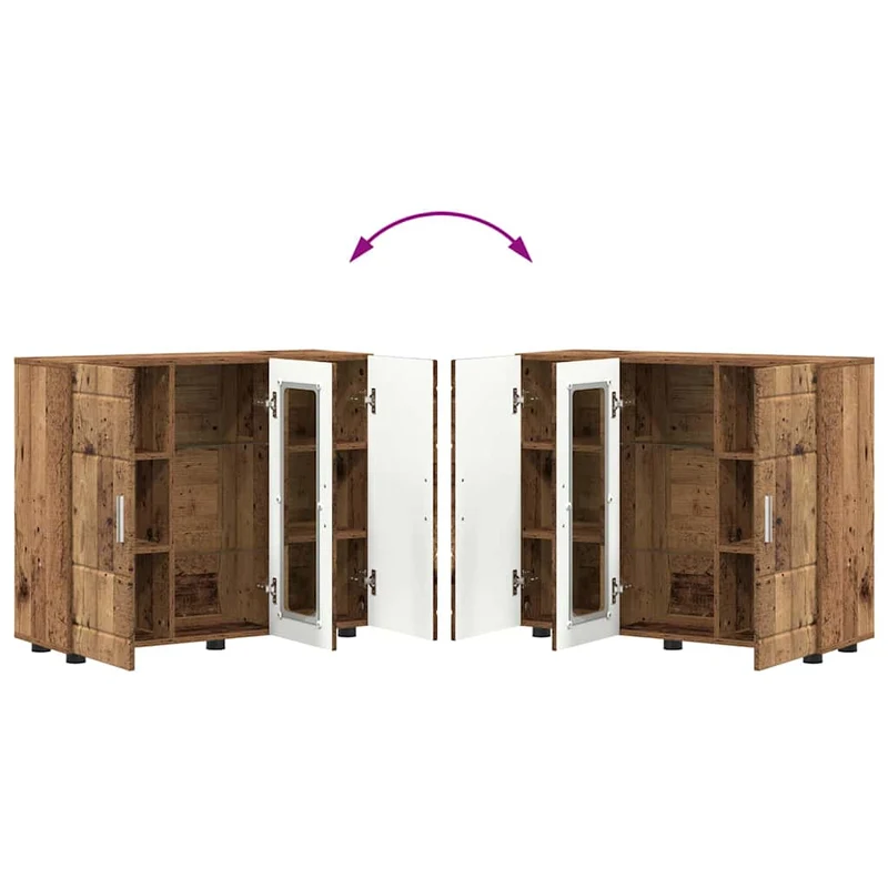 Moderne Anrichte mit 2 geschlossenen und einer Glastür