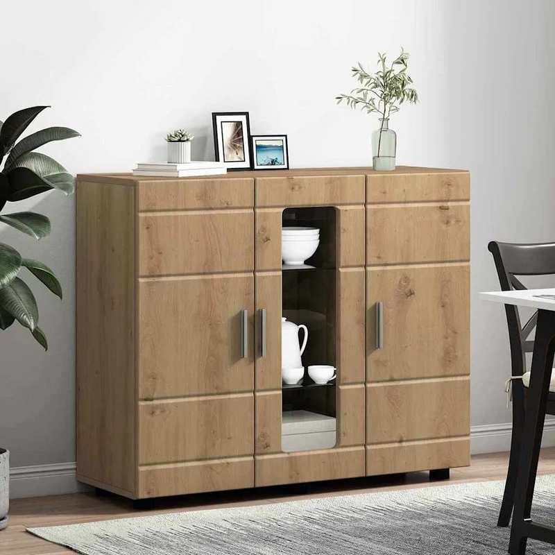 Moderne Anrichte mit 2 geschlossenen und einer Glastür
